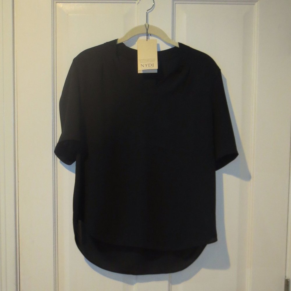 NWT NYDJ Charming Top Black XS